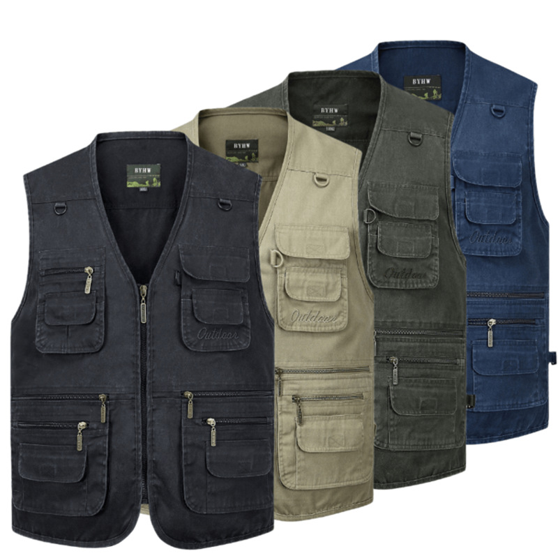 Fishing Vest Jacket - Men Vest Waistcoat Multi-pocket Fishing Vest