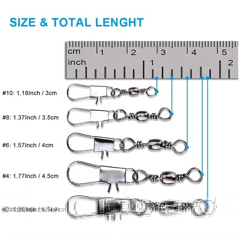 100Pcs/Lot 4#6#8#10#12# Swivel - Fishing Equipment Basics incelemesi ve fiyatı