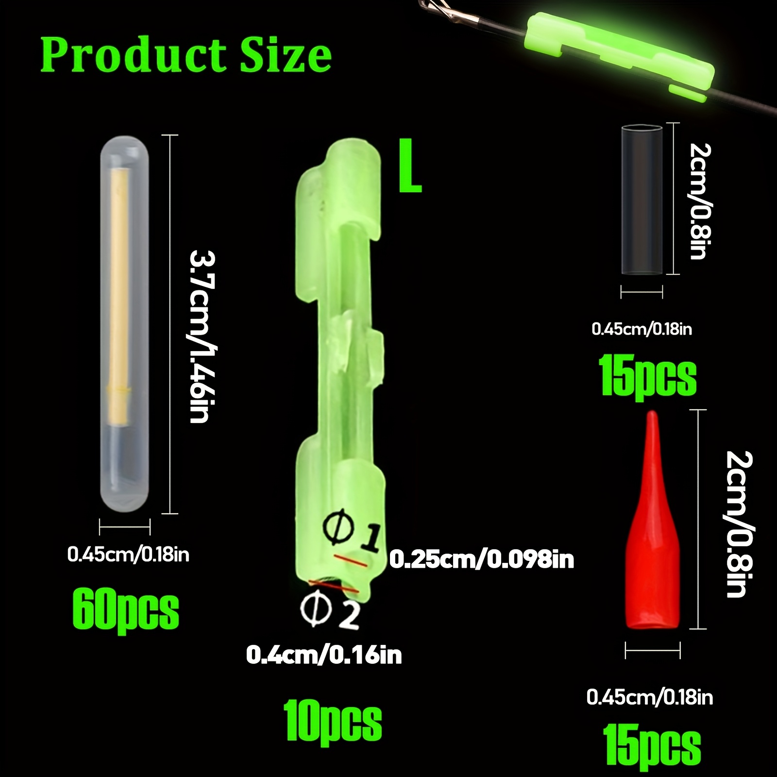 100PCS Fishing Glow Sticks Set - Fishing Bobber Float incelemesi ve fiyatı