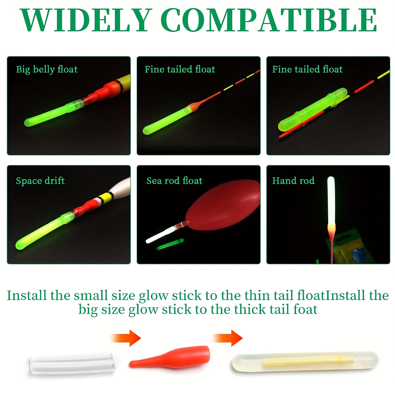 100PCS Fishing Glow Sticks Set - Fishing Bobber Float incelemesi ve fiyatı